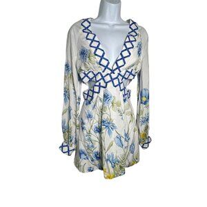 Alice McCall Dress Size US 2 Mini Flower Girl Party Cutout Long Sleeve White